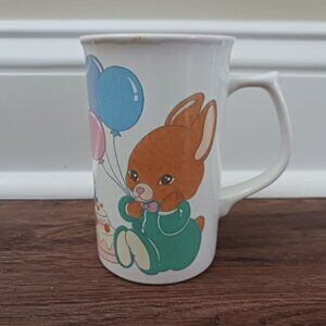 MIKASA Birthday Bunnies‎ Mug CC102 Rabbits Cake Balloons Gift Cup